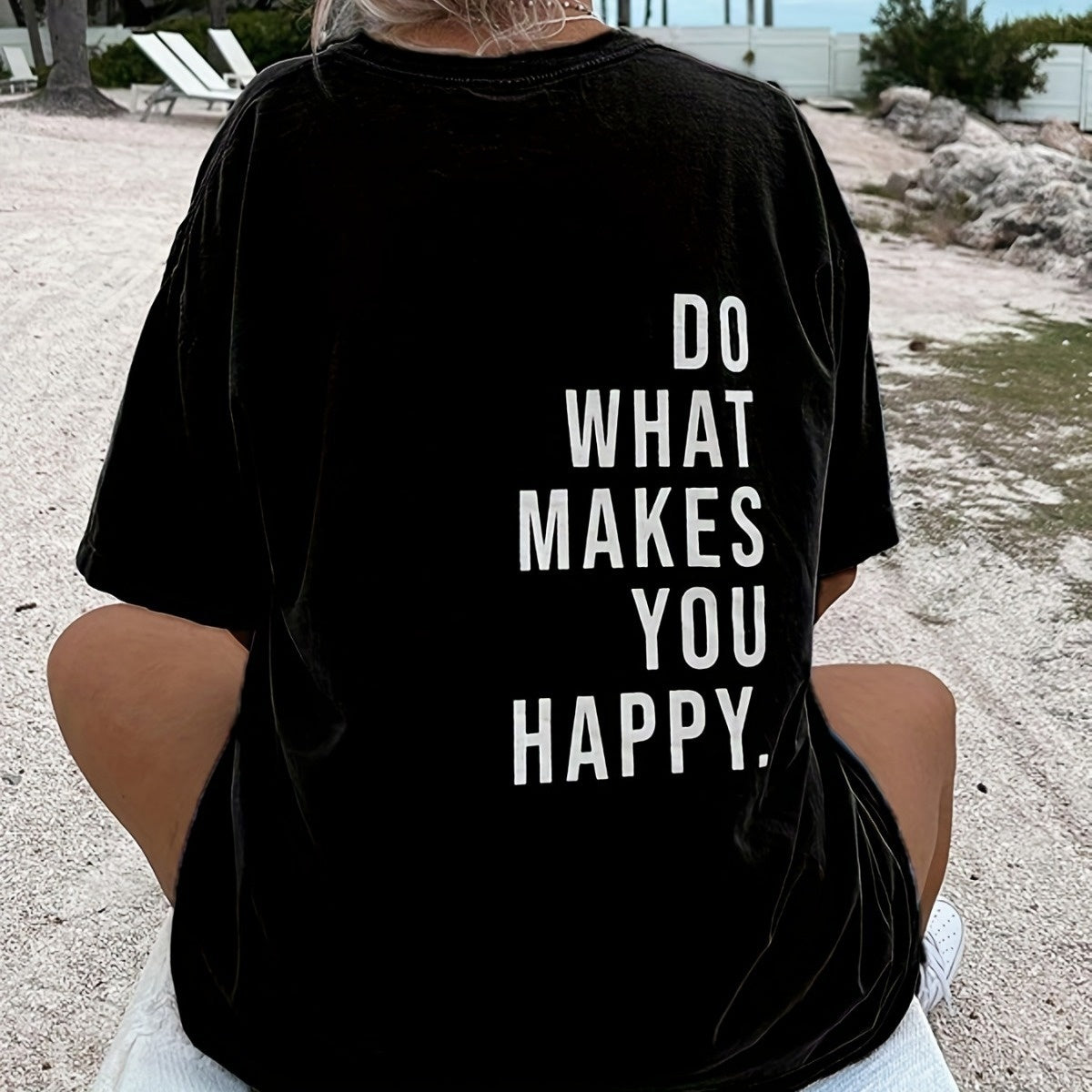 Playera Casual con Estampado "DO WHAT" para Mujer