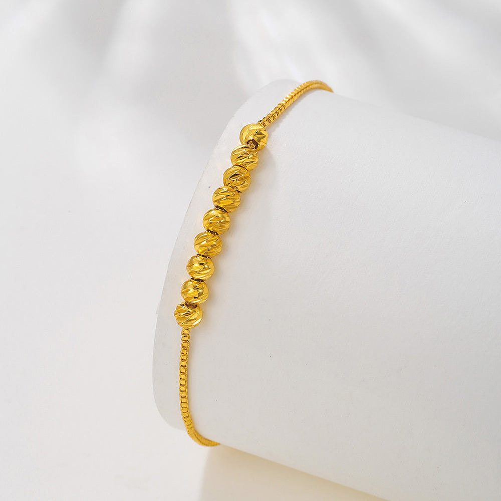 Pulsera Ajustable de Cuentas – 9 Perlas de la Suerte