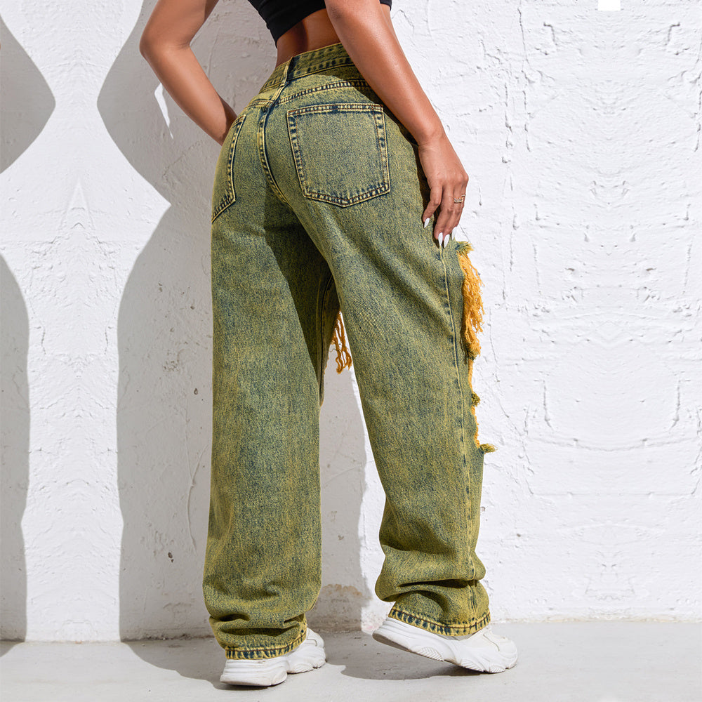 Jeans estilo americano, anchos, vintage y con onda relajada