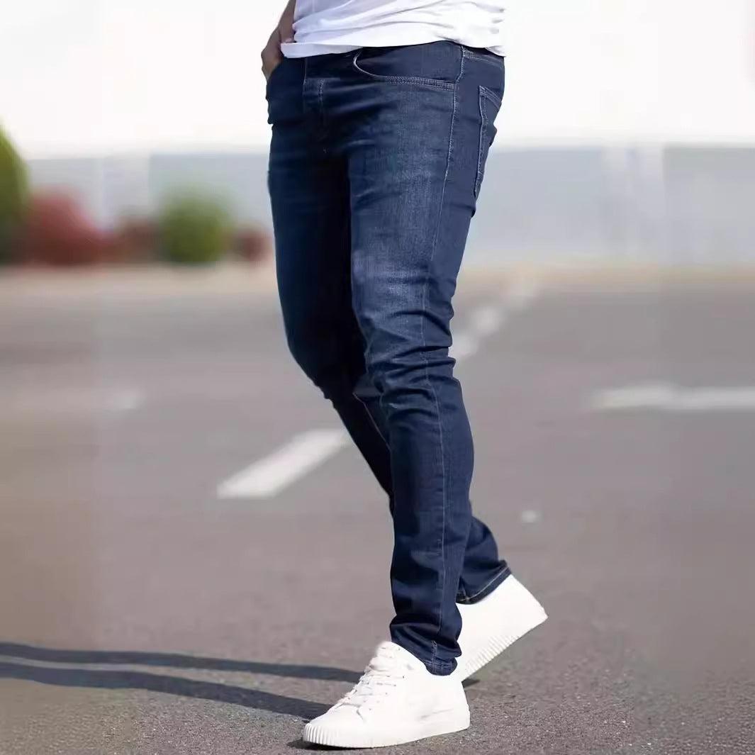 Jeans casual slim desgastados para hombre