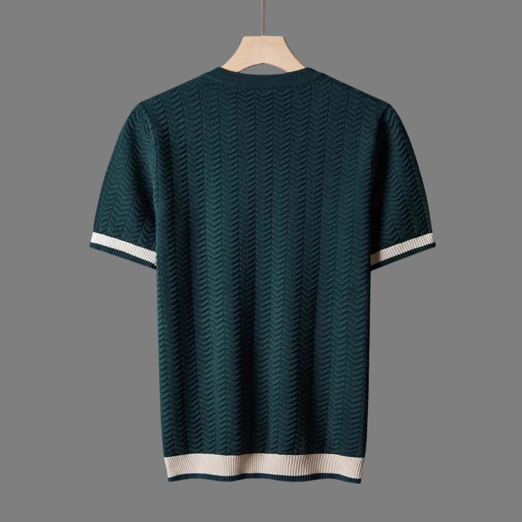 Camiseta slim fit jacquard contraste para hombre
