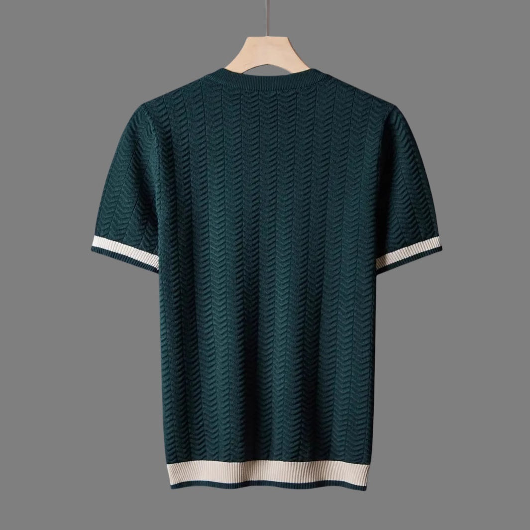 Camiseta slim fit jacquard contraste para hombre
