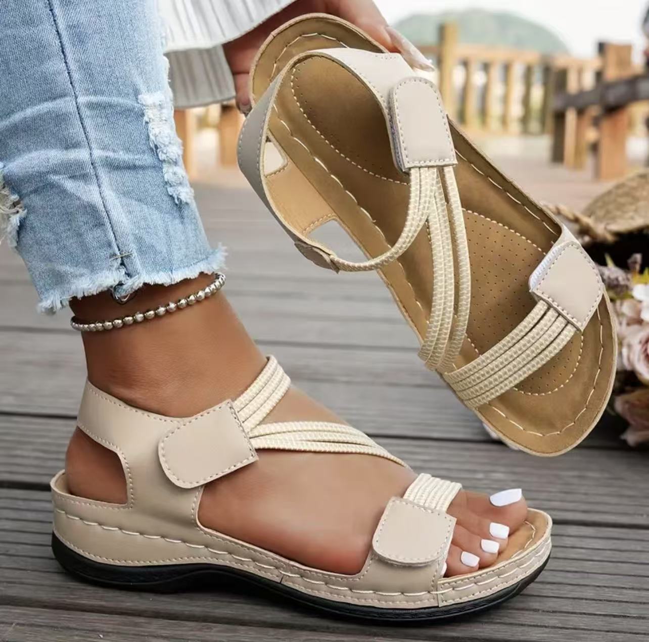 Sandalias deportivas ligeras y cómodas para mujer, talla grande