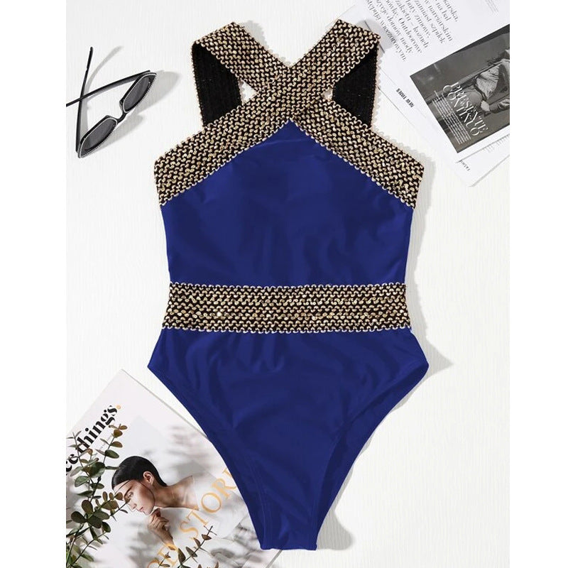 Traje de baño de una pieza de color sólido