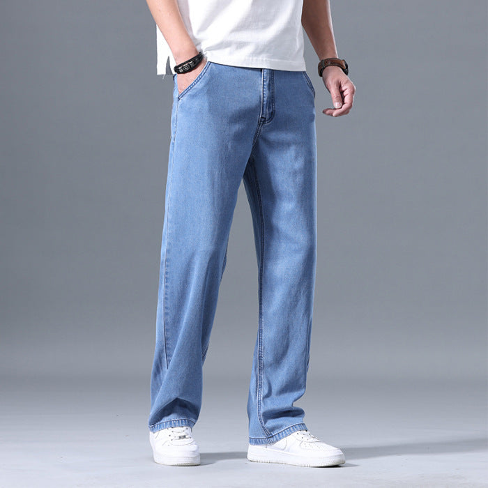 Jeans holgados rectos de lyocell para hombre