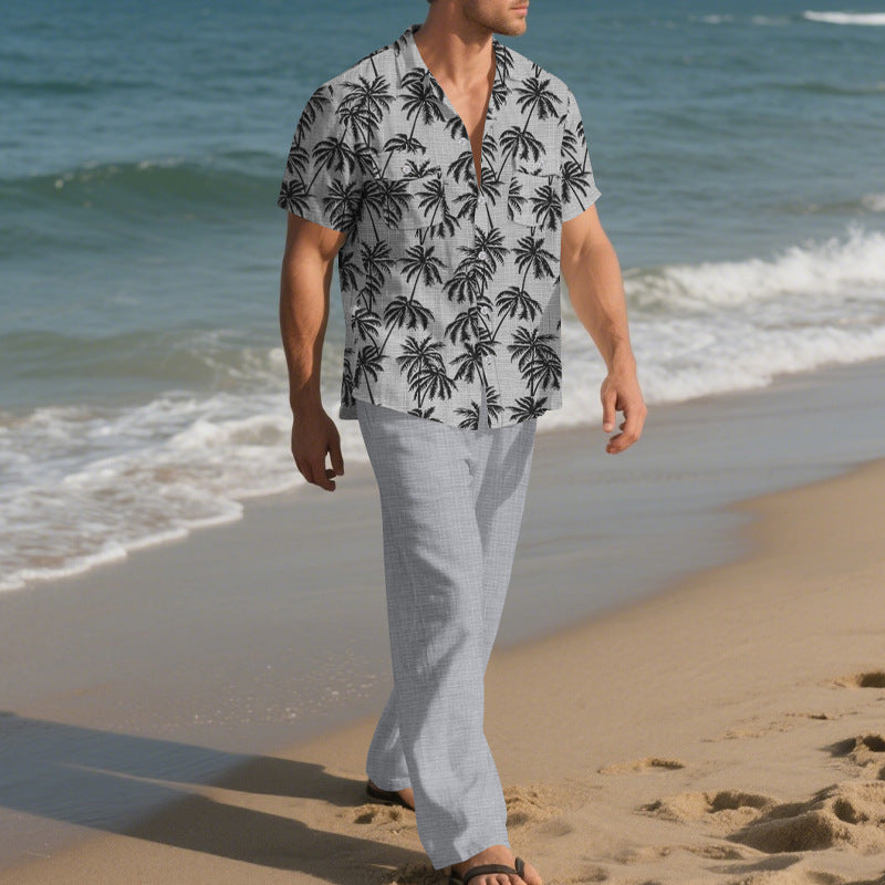Conjunto casual suelto de pantalón y camiseta para hombre