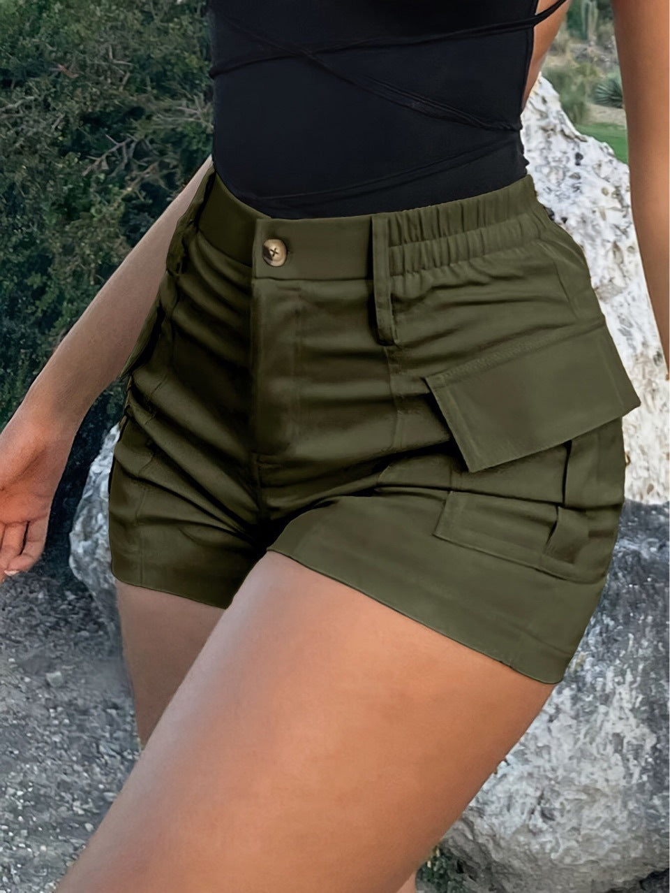 Shorts Cortos Casual Americanos de Verano en Color Sólido
