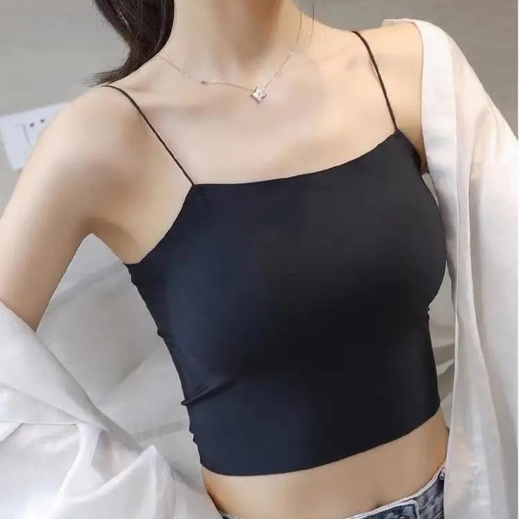 Top base tubo con almohadilla para brasier y tirantes para moldear la espalda – Ropa interior de verano para mujer