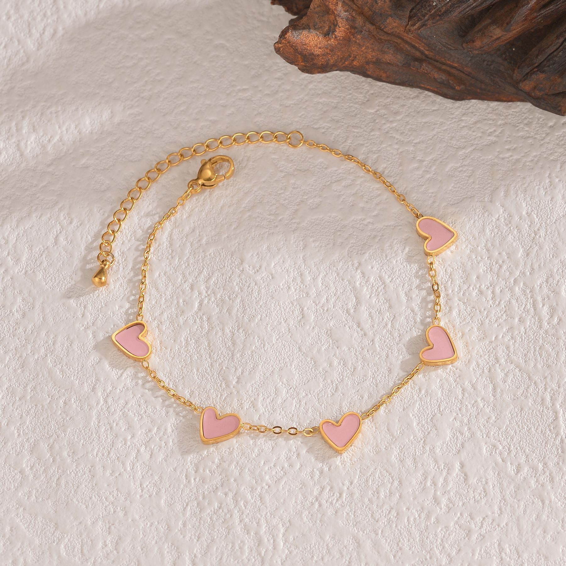 Pulsera “Ins Love” de Acero Inoxidable con Corazón Goteante – Joyería de Moda para San Valentín
