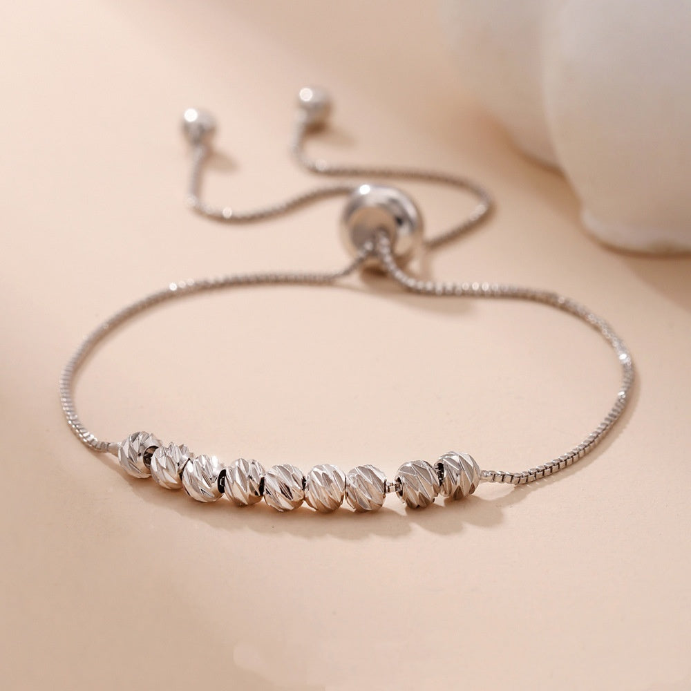 Pulsera Ajustable de Cuentas – 9 Perlas de la Suerte