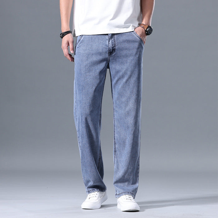 Jeans holgados rectos de lyocell para hombre