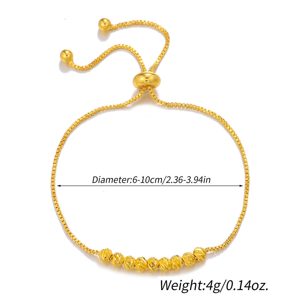 Pulsera Ajustable de Cuentas – 9 Perlas de la Suerte