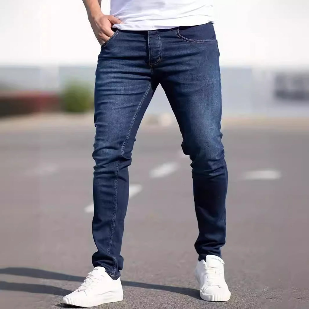 Jeans casual slim desgastados para hombre