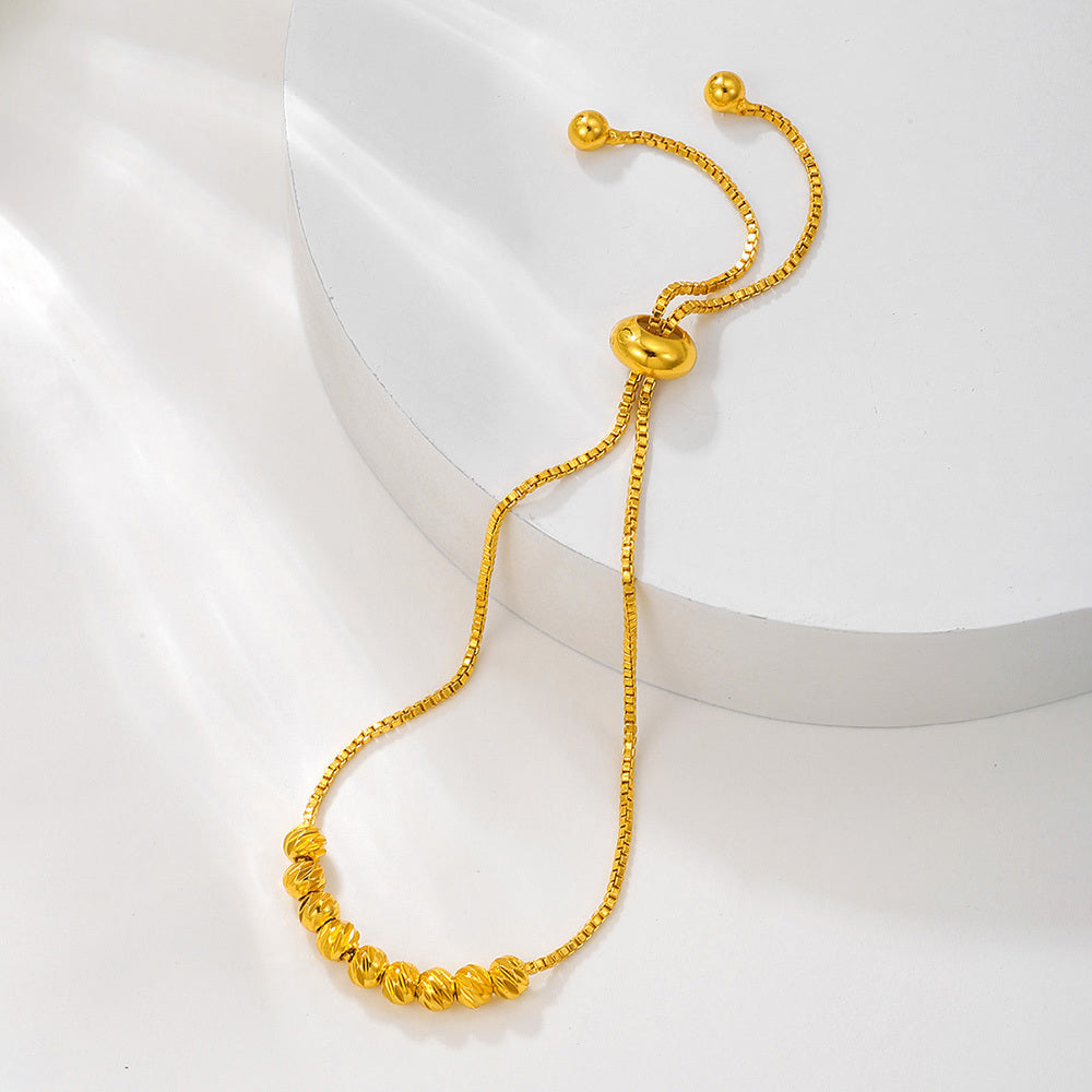 Pulsera Ajustable de Cuentas – 9 Perlas de la Suerte