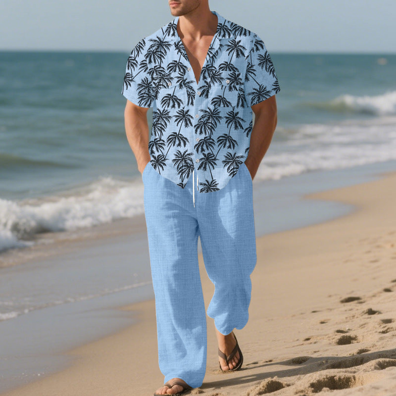 Conjunto casual suelto de pantalón y camiseta para hombre
