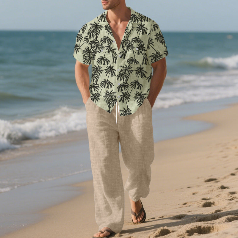 Conjunto casual suelto de pantalón y camiseta para hombre
