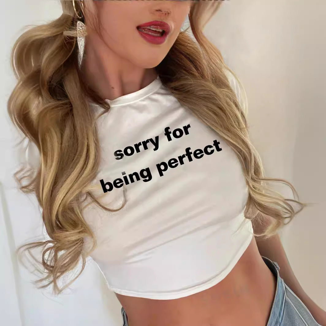 Playera corta con estampado de letras estilo INS