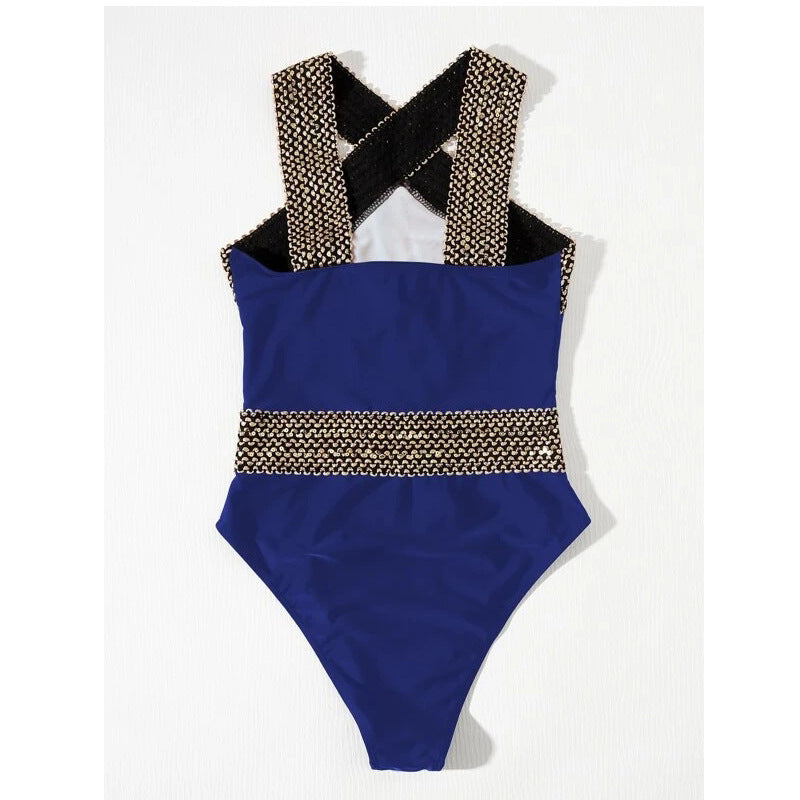 Traje de baño de una pieza de color sólido