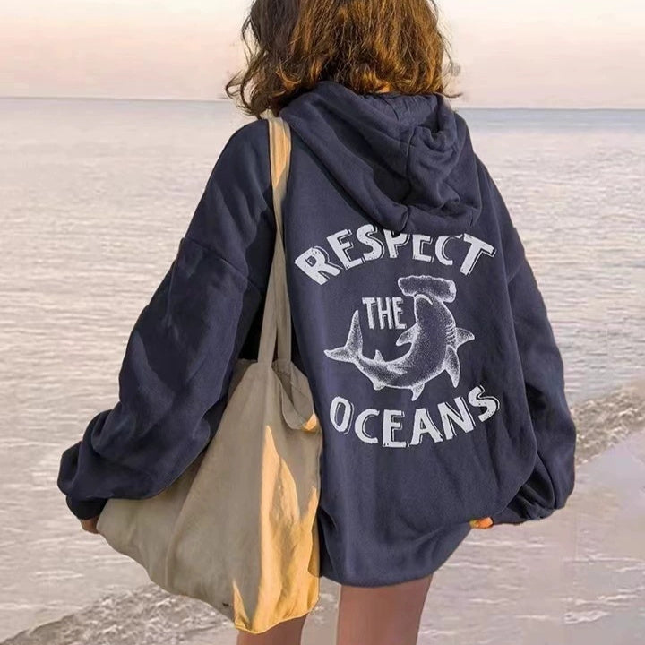 Sudadera "Ocean Respect Local" con estampado — cómoda y con estilo surfer.
