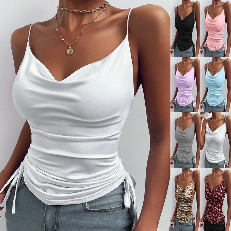 Tops tipo camisola para mujer con tirantes finos y escote en V