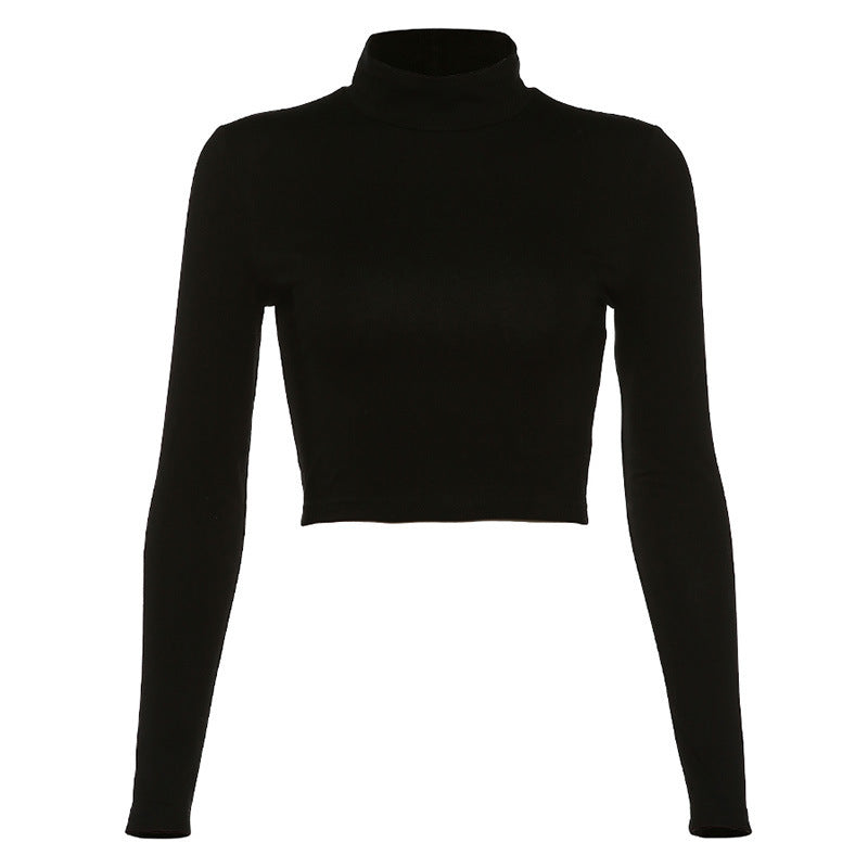Blusa entallada sexy de manga larga con cordones y diseño calado
