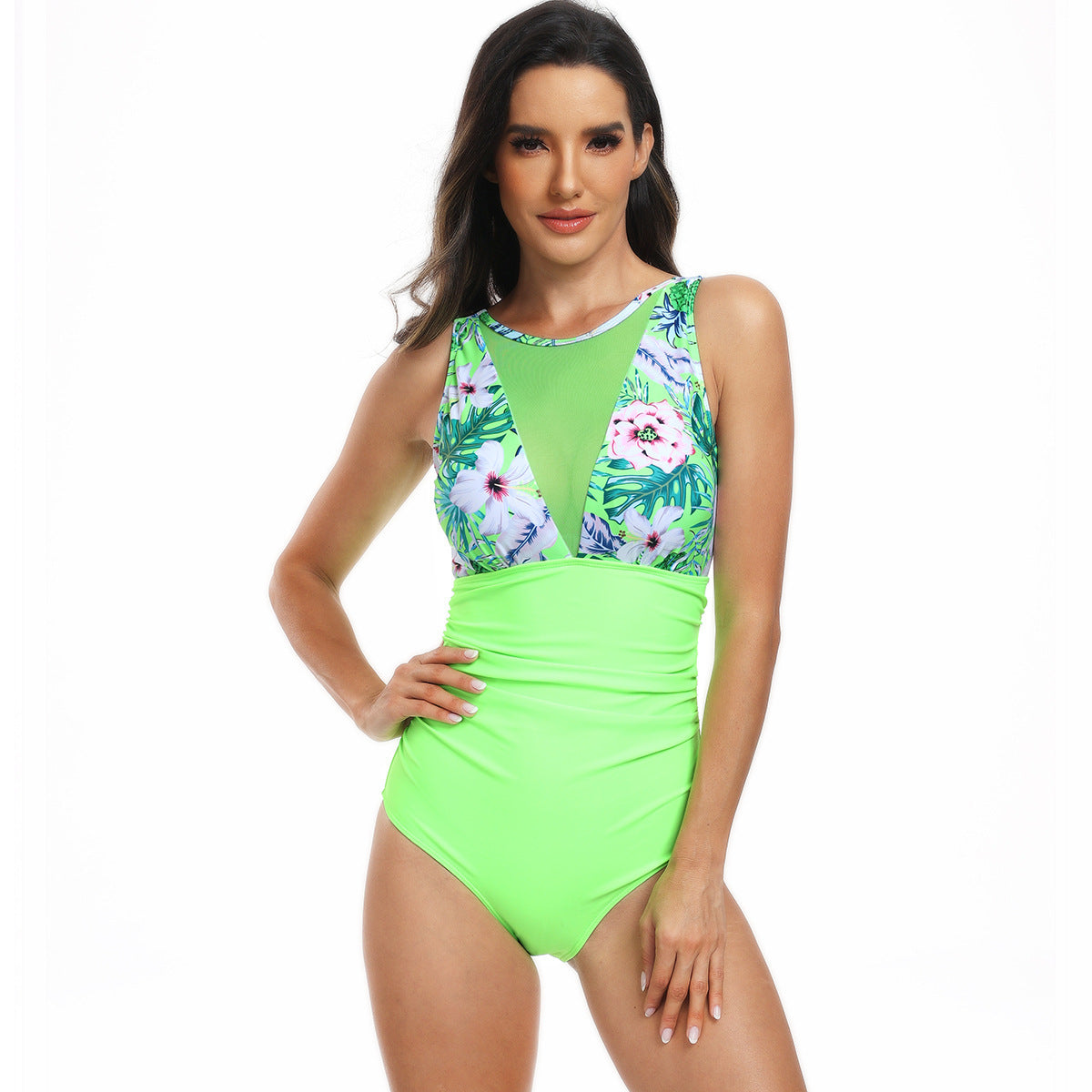 Traje de baño de una pieza con encaje