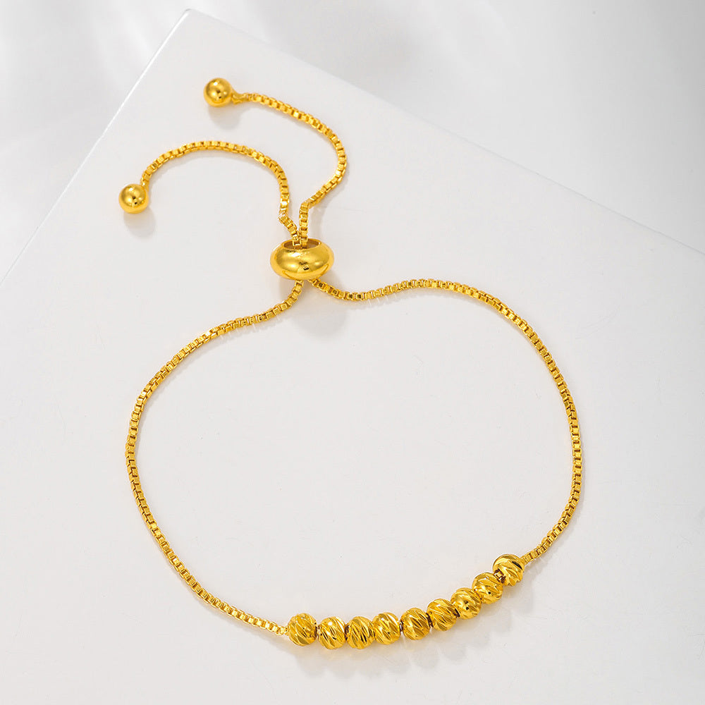 Pulsera Ajustable de Cuentas – 9 Perlas de la Suerte