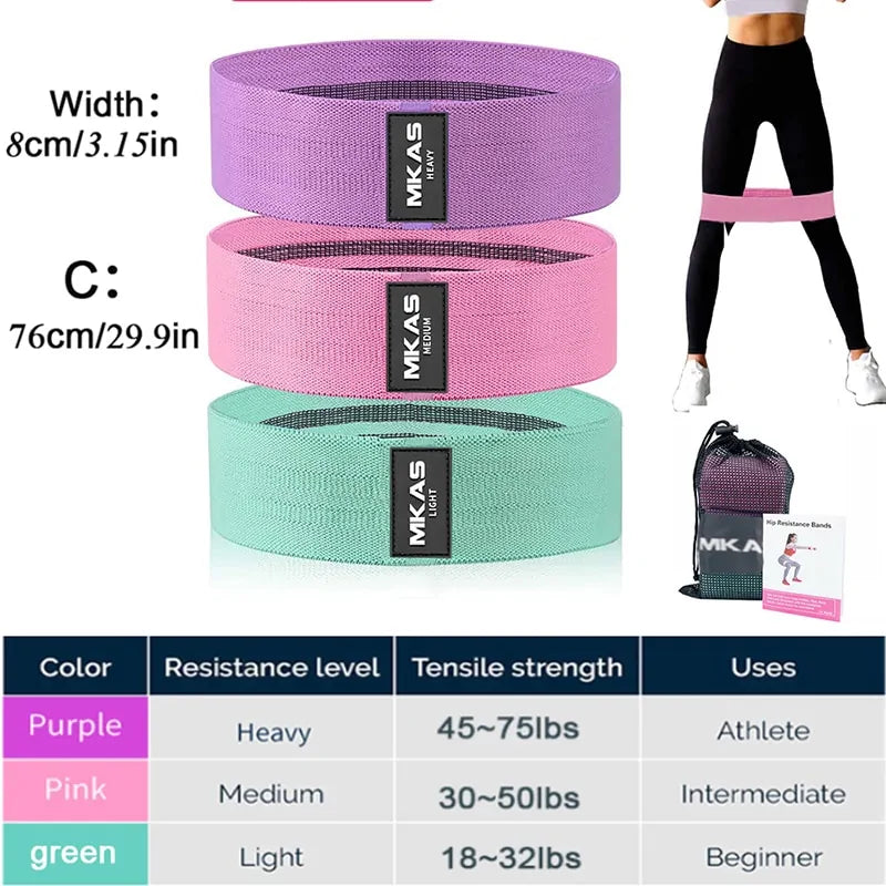 Set: 3-Piece Fabric Workout Bands