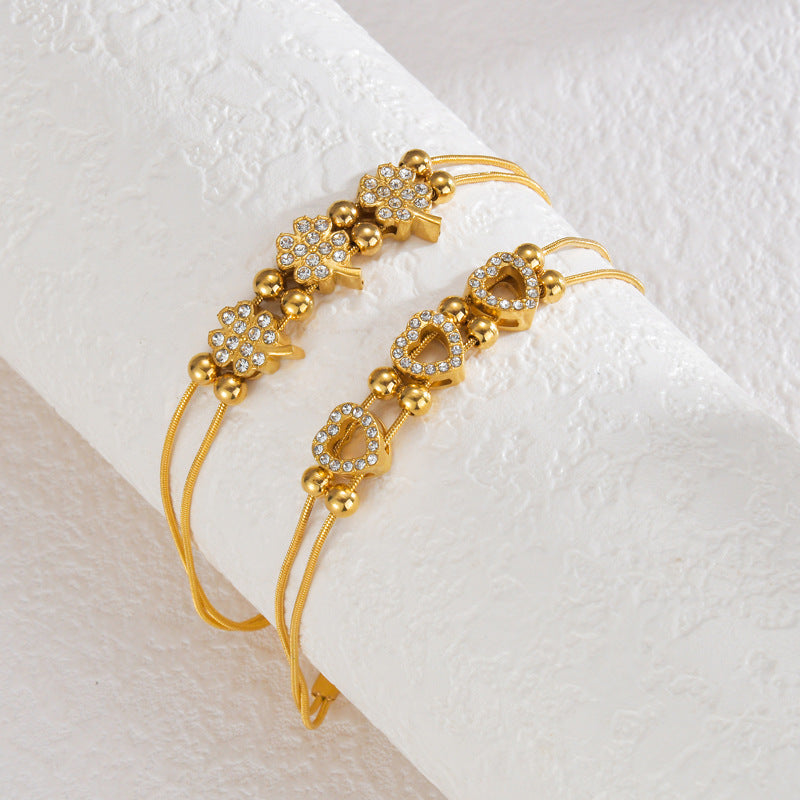Pulsera de Acero Inoxidable con Baño de Oro