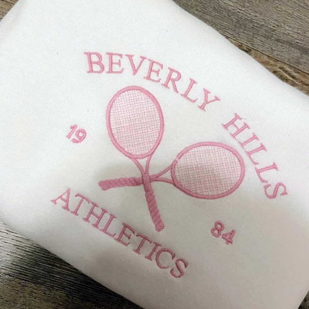 Suéter Retro de Algodón para Mujer - Estilo "Tennis Club" con Bordado