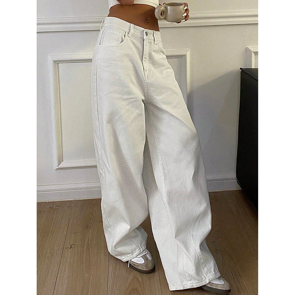 Jeans vintage de pierna ancha, casuales y largos.