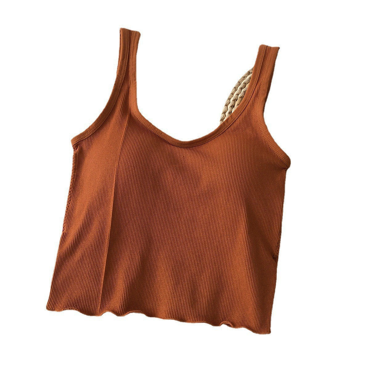 Chaleco deportivo interior con tirantes tipo spaghetti y cuello en U