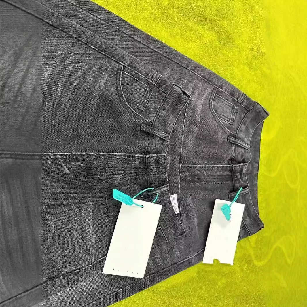 Pantalones Vaqueros Lavados de Talla Plus, Cintura Alta, Corte Suelto, Pierna Recta y Ancha