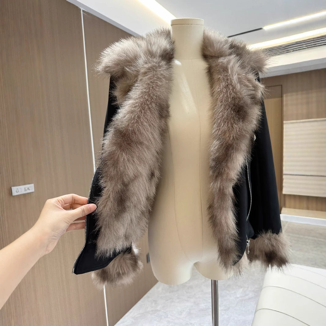 Chaqueta Negra de Invierno con Forro de Piel
