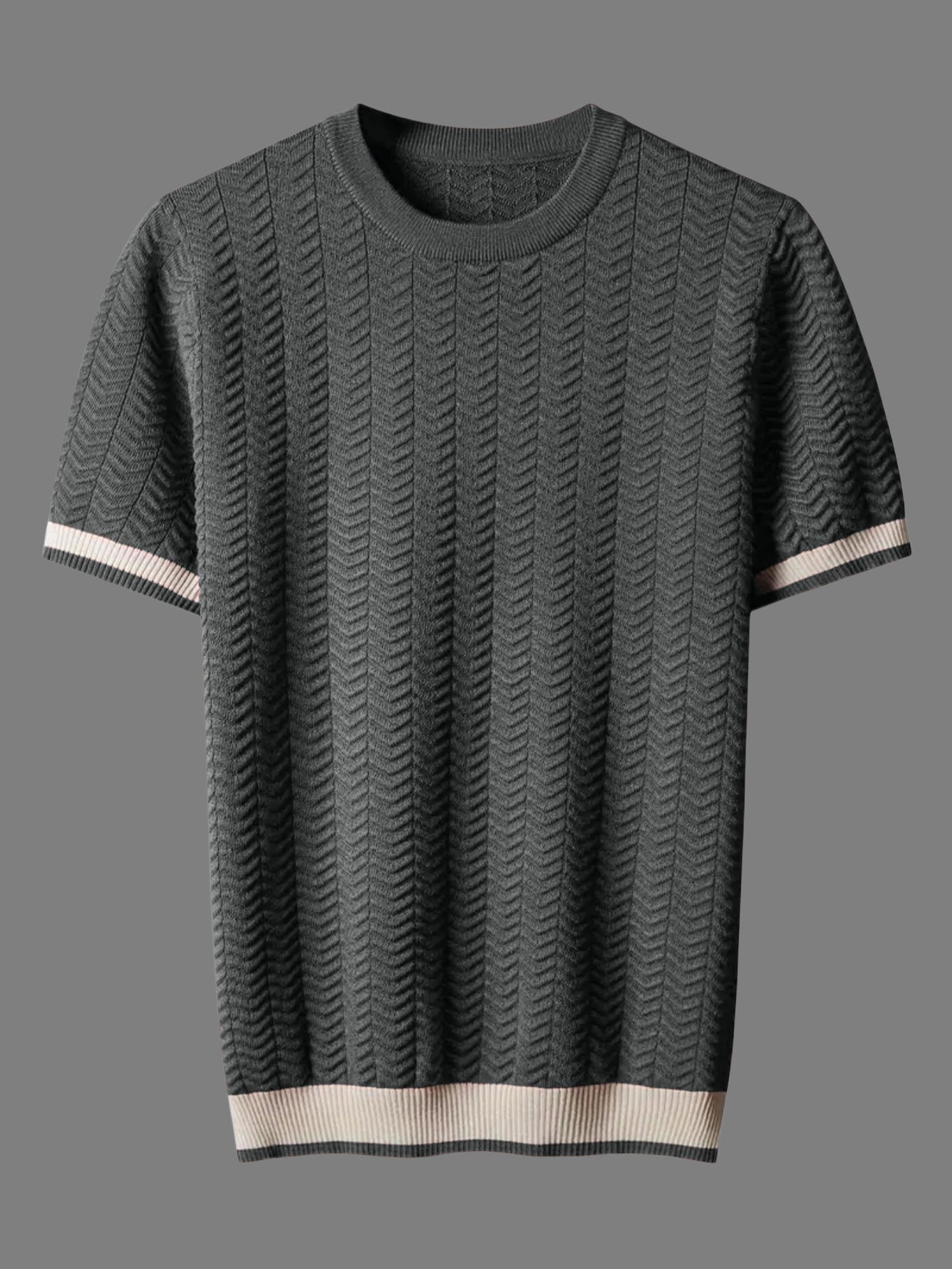 Camiseta slim fit jacquard contraste para hombre