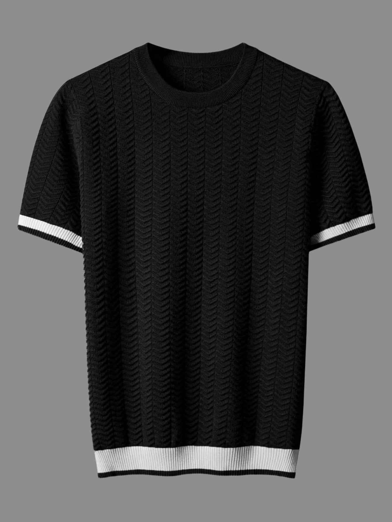 Camiseta slim fit jacquard contraste para hombre