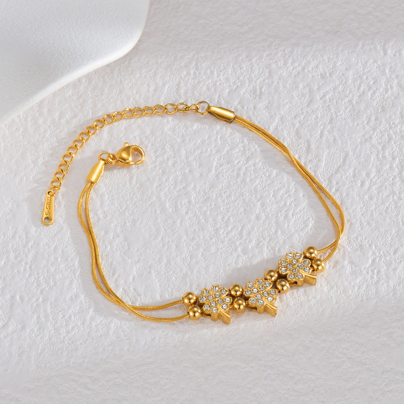 Pulsera de Acero Inoxidable con Baño de Oro