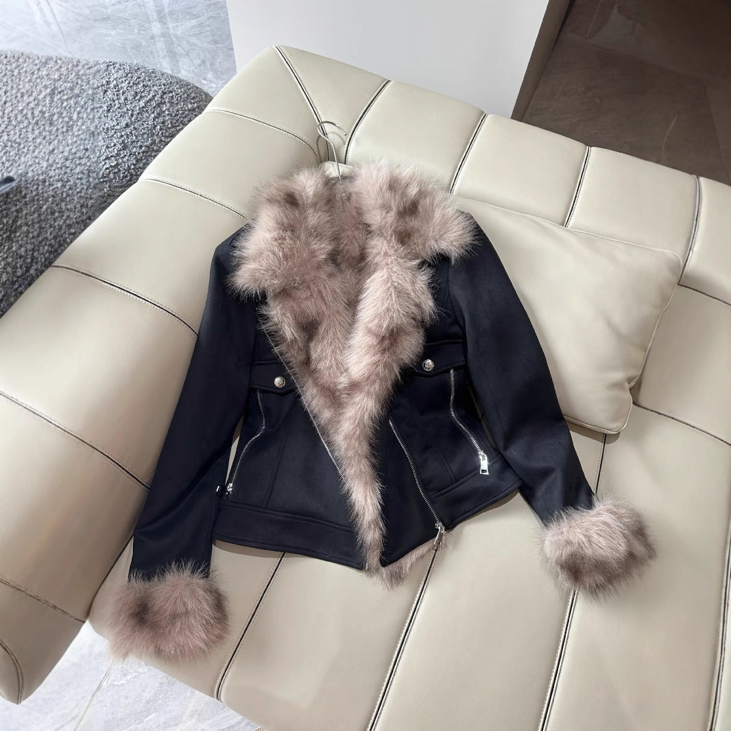 Chaqueta Negra de Invierno con Forro de Piel