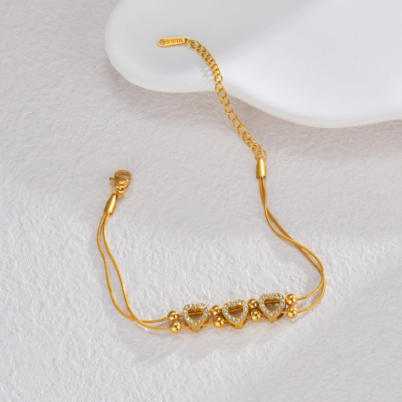 Pulsera de Acero Inoxidable con Baño de Oro