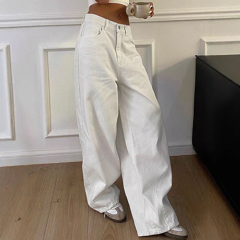 Jeans vintage de pierna ancha, casuales y largos.
