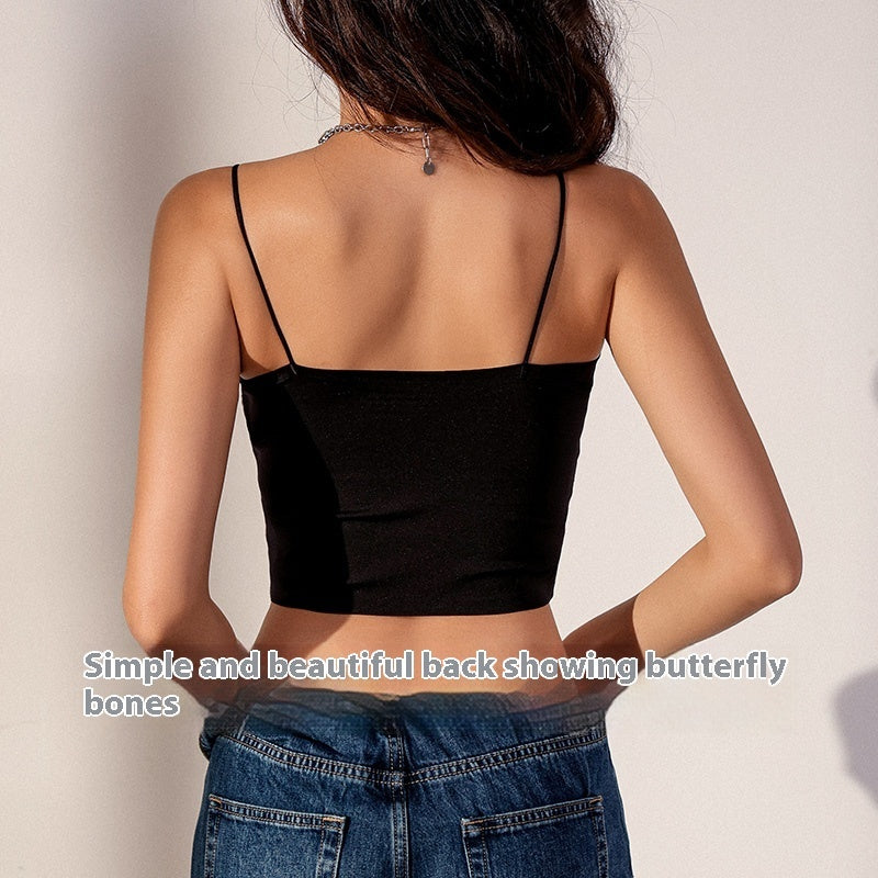 Top base tubo con almohadilla para brasier y tirantes para moldear la espalda – Ropa interior de verano para mujer