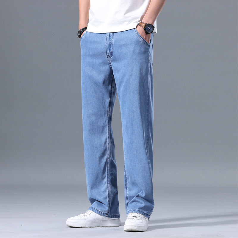 Jeans holgados rectos de lyocell para hombre