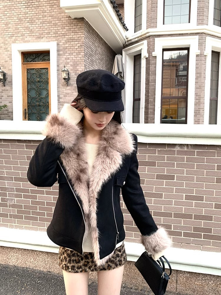 Chaqueta Negra de Invierno con Forro de Piel