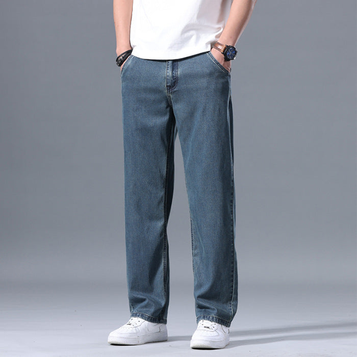 Jeans holgados rectos de lyocell para hombre