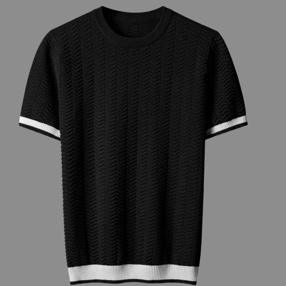 Camiseta slim fit jacquard contraste para hombre