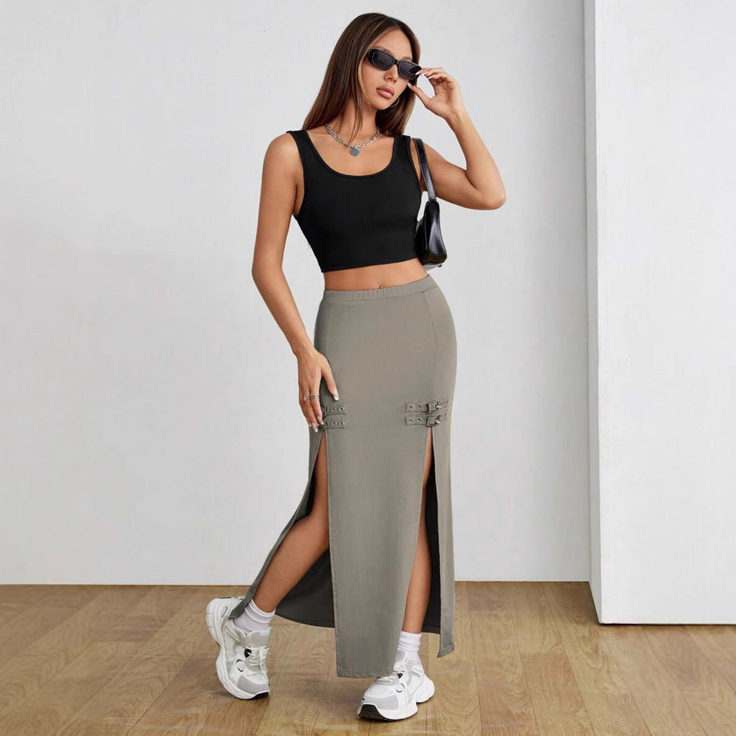 Falda Street Entallada con Abertura Alta – Estilo Sheath