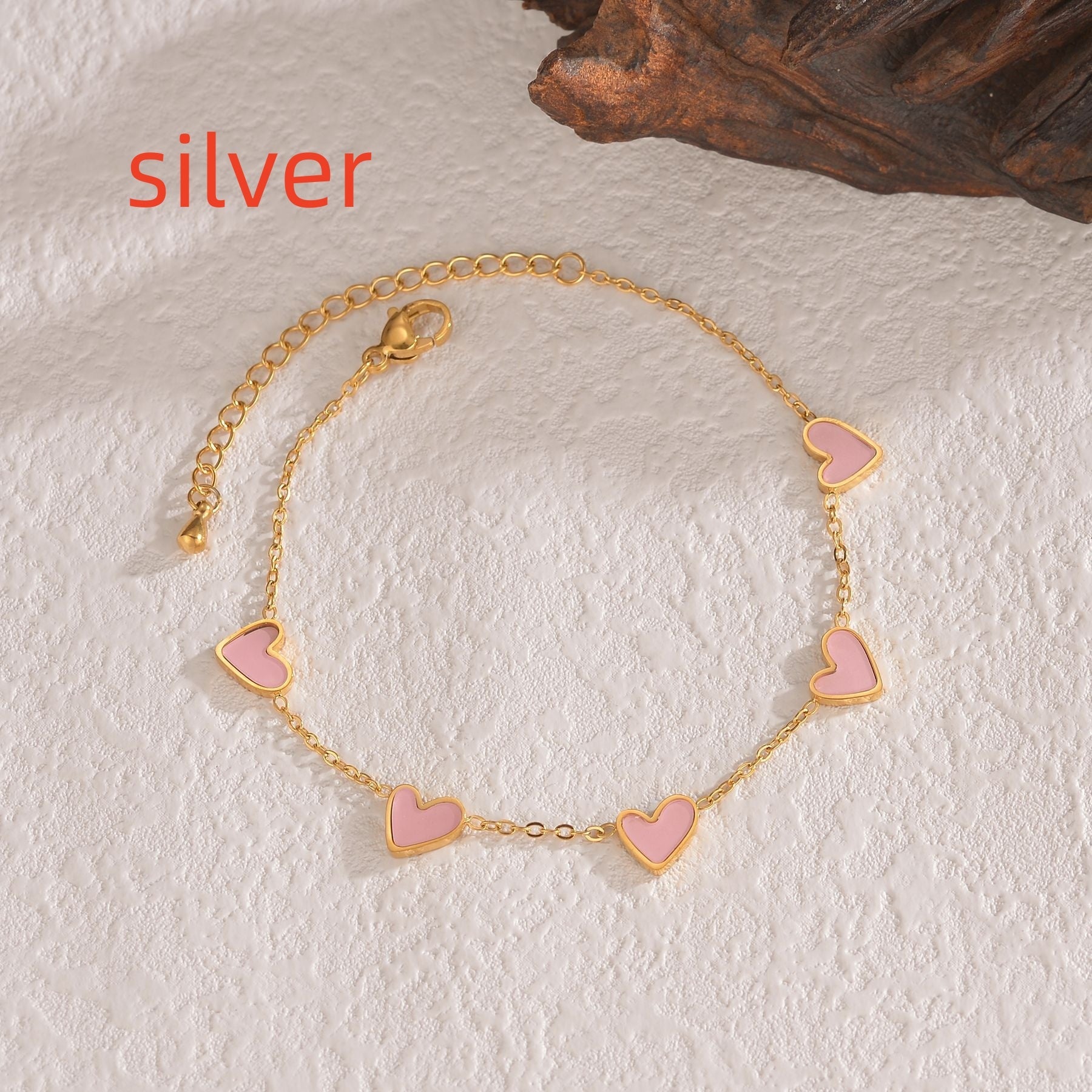 Pulsera “Ins Love” de Acero Inoxidable con Corazón Goteante – Joyería de Moda para San Valentín