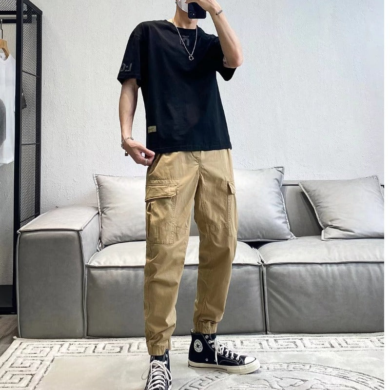 Pantalones de trabajo holgados para hombre, estilo casual, ideales para otoño.