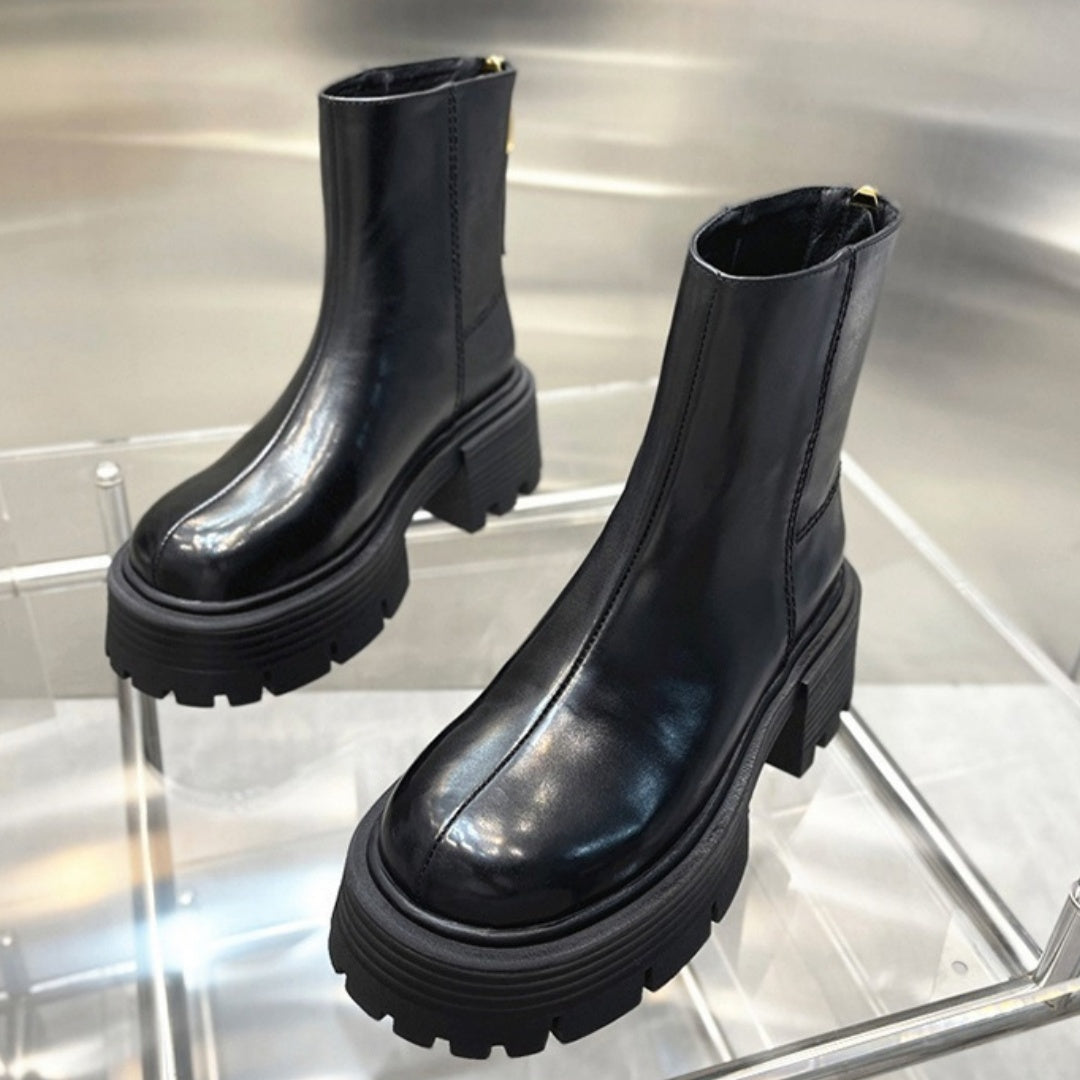 Botines Cortos de Moda para Niños, Estilo Coreano, Tacón Grueso y Suela Gruesa para Otoño e Invierno