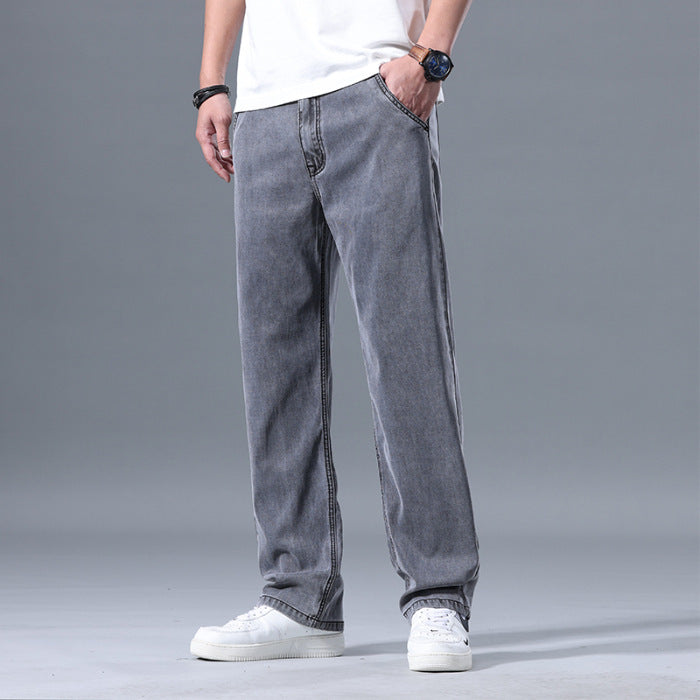 Jeans holgados rectos de lyocell para hombre